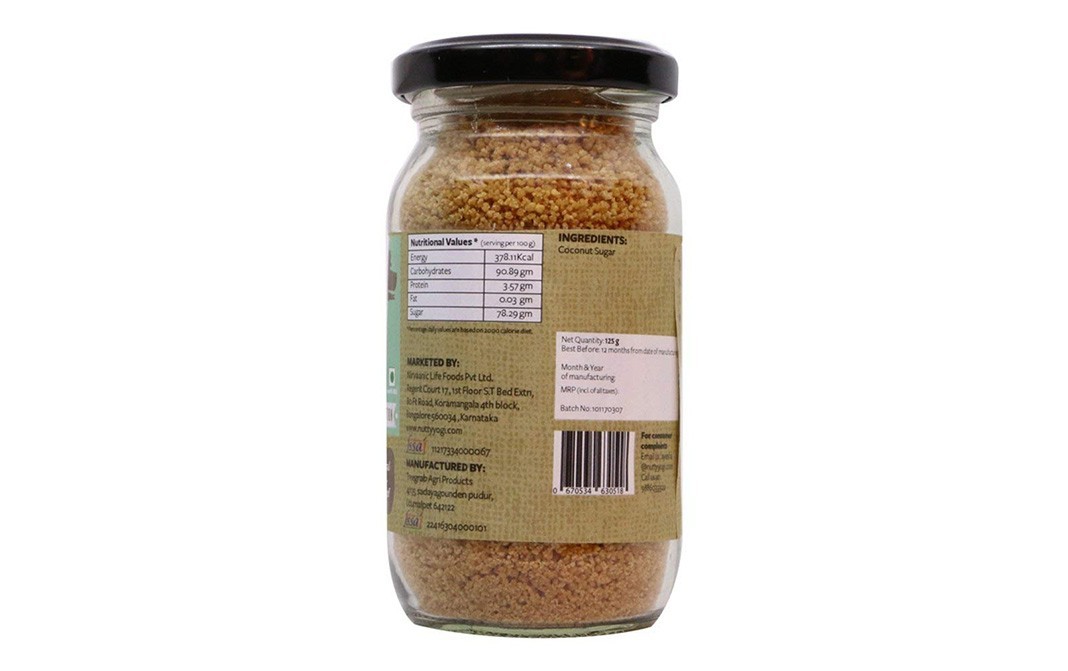 Nutty Yogi Coconut Sugar    Glass Jar  125 grams